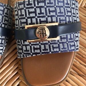 Tommy Hilfiger Navy and Gold Sandals